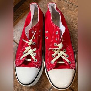Red sneakers 10 10.5 men 12 women like converse flat low top shoes